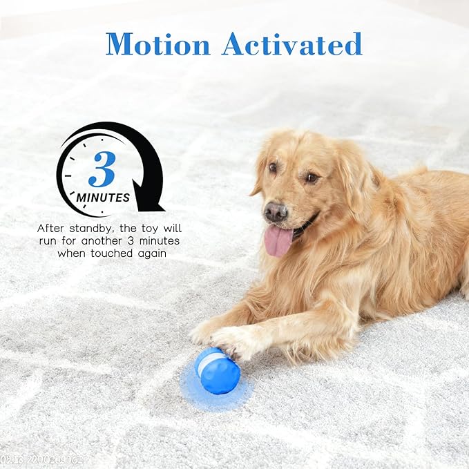 Interactive Dog Ball, Random Path Electric Automatic Moving and Rolling Dogs Toy - Image 6