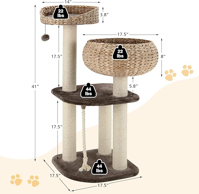 Tangkula Modern Cat Tree for Indoor Cats, Small/Tall Cat Tower - Image 3