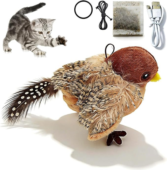 Tipmant Realistic Electric Birds Cat Teaser Interactive Toy Kitten Kitty by BuyfromTipmant