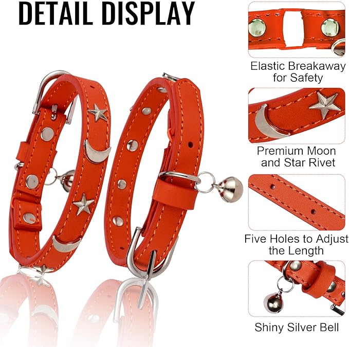 CHUKCHI Leather Cat Collars for Boy Girl Cats - Image 3