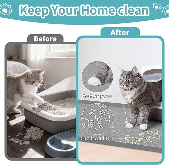 Cat Litter Mat, Silicone Cat Litter Box Mat - Image 2