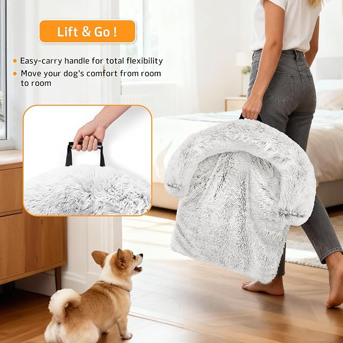 Calming Dog Bed Fluffy Plush Dog Mat - Image 3