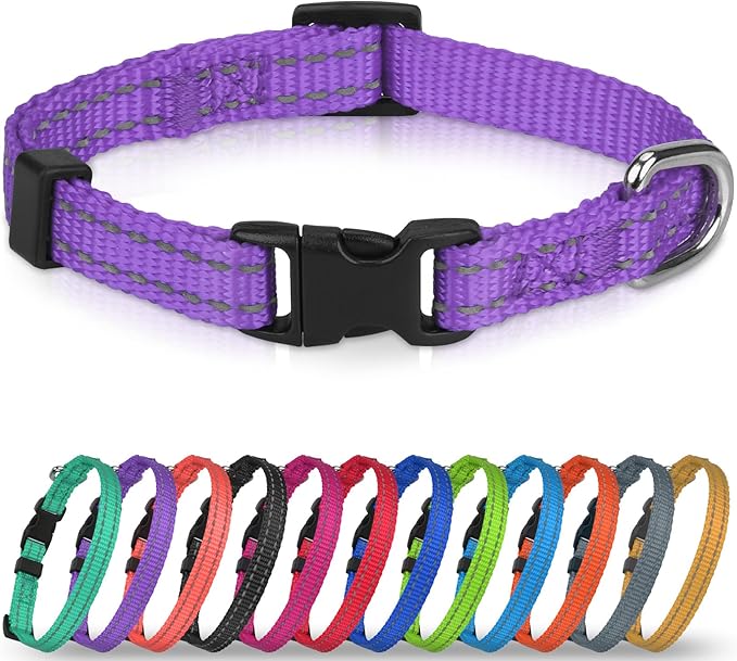 Joytale Puppy Collar, Feather-Light Double-Sided Reflective Nylon Collar by Joytale