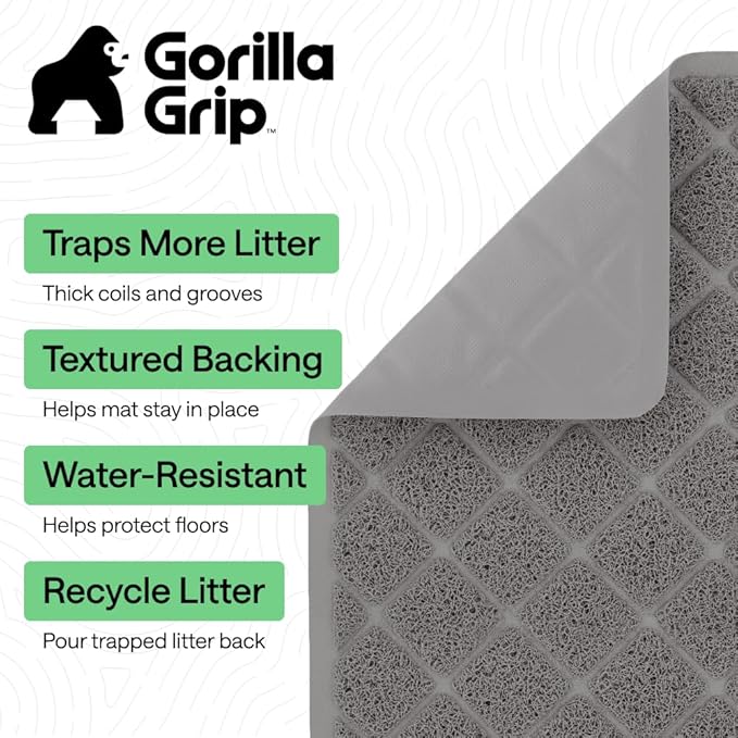 GORILLA GRIP Cat Litter Box Mat, Cushioned Coil Mesh Litter Trapping Mats - Image 2