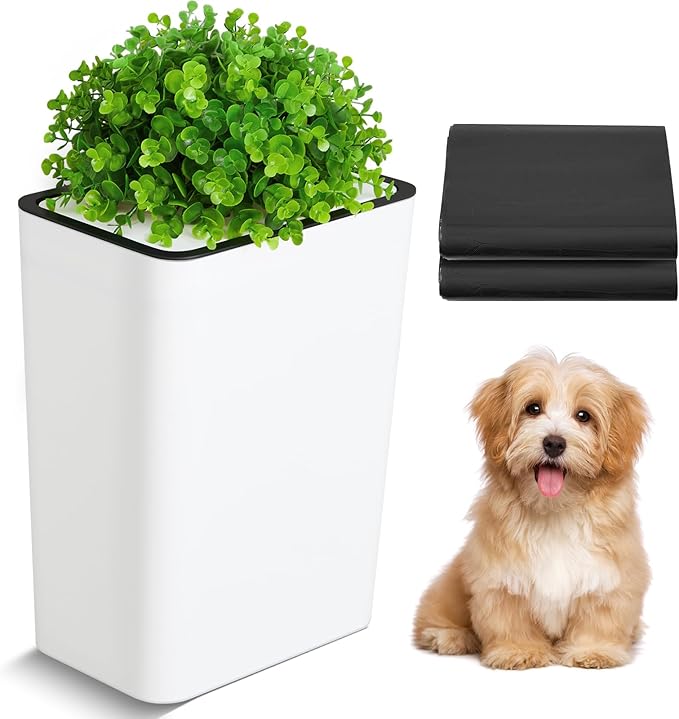 Jingmore Dog Poop Trash Can Outside 3.96 Gal/15 L Plant Styled Dog Waste Trash by Jingmore