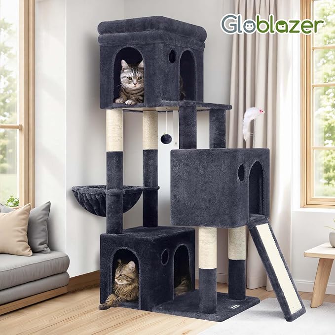 Globlazer 52in Cat Tower for Multiple Indoor Cats, Heavy Duty Multi-Level Cat - Image 7