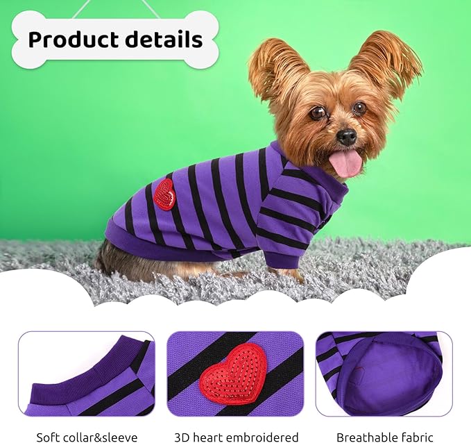 Dog Shirts for Medium Dogs, Striped T-Shirts Dog Vest Pet Apparel Tee Shirts - Image 2