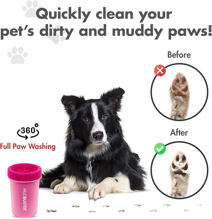 Dexas Pink Medium Dog Paw Cleaner, MudBuster - Image 4