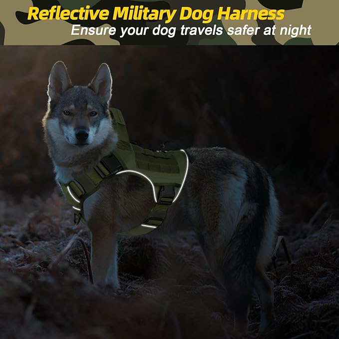 WINGOIN Tactical Dog Harness for Extra Large Dogs, Heavy Duty No Pull Dog - Image 5