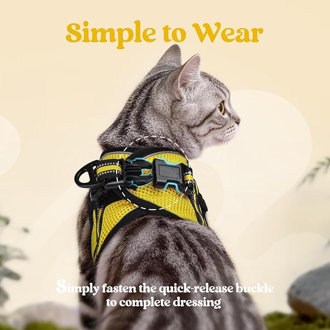 rabbitgoo Cat Harness and Leash, Step-in Escape Proof Kitten Harness Set - Image 4