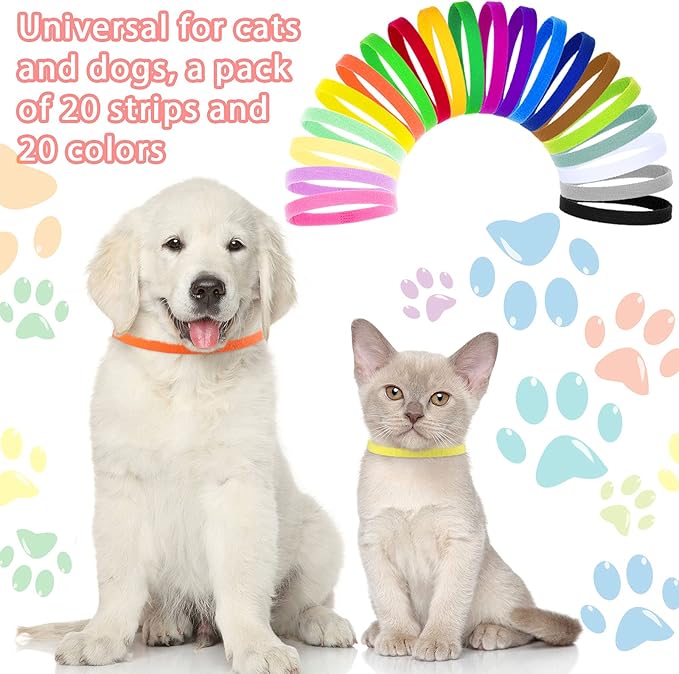 Frienda 60 Pieces Puppy Whelping Collars Newborn Pet Collars Double-Sided - Image 6