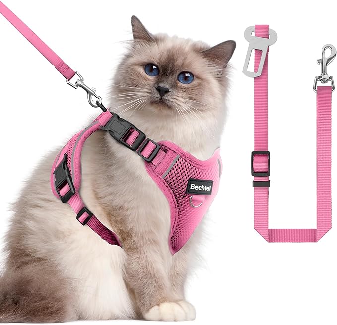 Cat Harness and Leash for Walking, The Upgrade Can be Adjusted in Four by BECHTEL