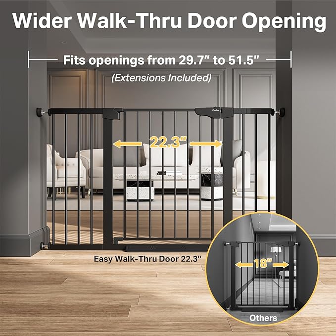 Cumbor 2 Pack 29.7-51.5" Extra Wide Baby Gate - Image 3