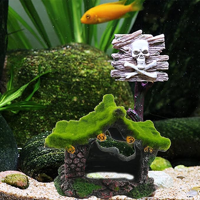 Tfwadmx Aquarium Decoration House Resin Hollow Betta Hideout House Fish Hide - Image 7