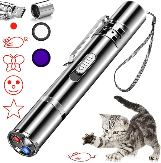 IVVTRYI Laser Pointer Cat Toys for Indoor, Rechargeable, 7 Adjustable Wand Red by IVVTRYI-laserpointer