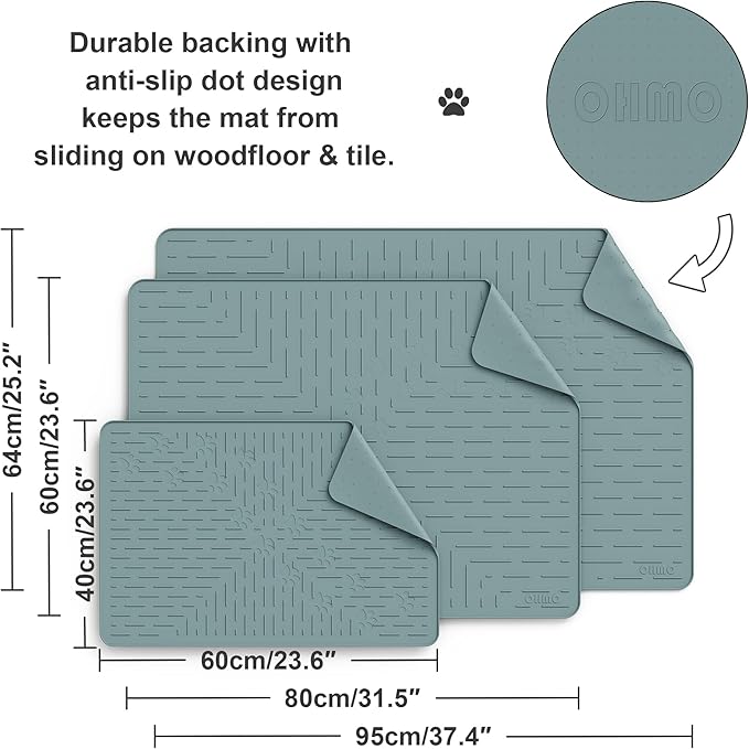 OHMO Cat Litter Mat XXL Trapping Mat Premium Silicone Rubber 37.5x25.2 Light - Image 5