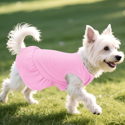 2 Pcs Dog Dresses Cat Skirt Solid Color Dog Clothes Summer Sleeveless Puppy - Image 5