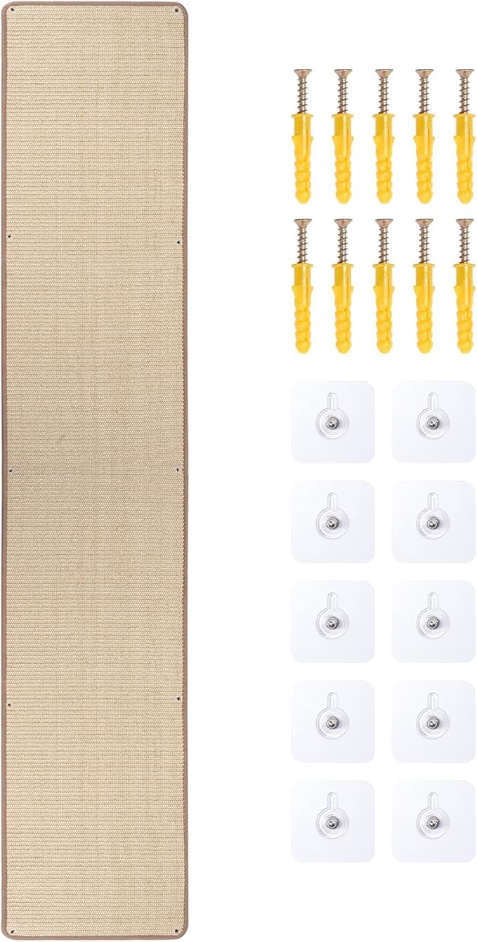 Natural Sisal Cat Wall Climbing Carpet, Wall Scratcher Carpet Mat Pad, Cat by Uranshin