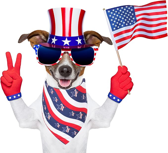 PTDECOR American US Flag Dog Bandana 4th of July Dog Bandanas Reversible - Image 3
