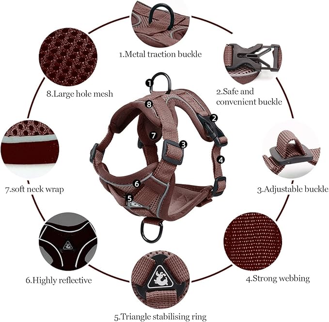 Wanheart Summer cat Chest Harness and Leash, Anti-Escape Adjustable Soft mesh - Image 3