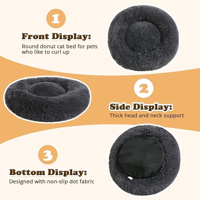 JOLLYVOGUE Dog Beds Large Sized Dog, 36 inches Calming Soft Anti-Anxiety Donut - Image 5