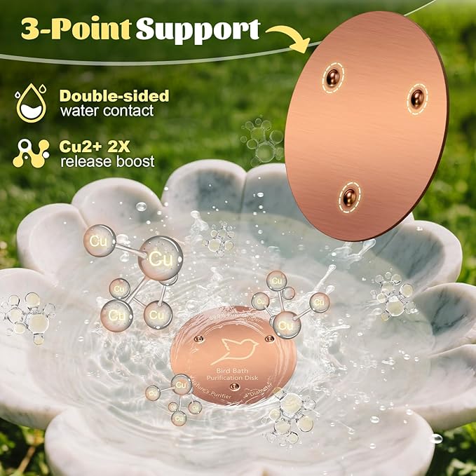 2PCS Bird Bath Copper Disk, Reinforced 99.99% Pure Copper Disc - Image 5