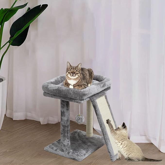 SYANDLVY Small Cat Tree with Scratching Post, Cat Scratching Board - Image 9