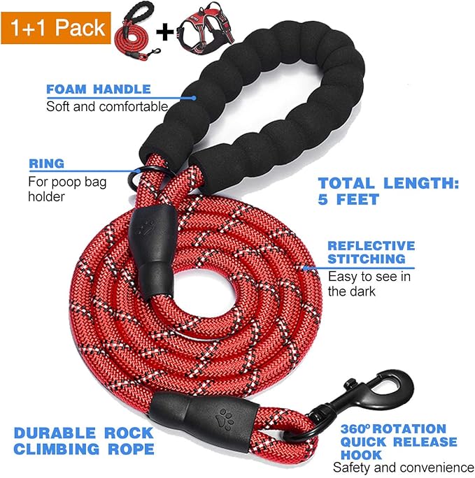 tobeDRI No Pull Dog Harness Adjustable Reflective Oxford Easy Control Medium - Image 2
