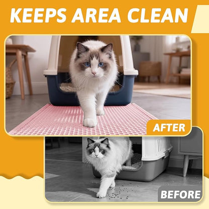 Pieviev Cat Litter Mat Double Layer Waterproof Urine Proof Trapping Mat 1 Pack) - Image 5