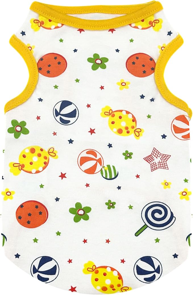 PETCARE Cartoon Dog Shirts for Small Dogs Cute Dog Clothes Yellow Lollipop - Image 9