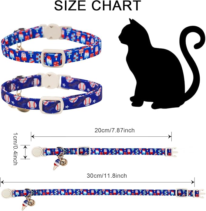 Cat Collar, 2 Pack Blue Cat Collars Breakaway - Image 4