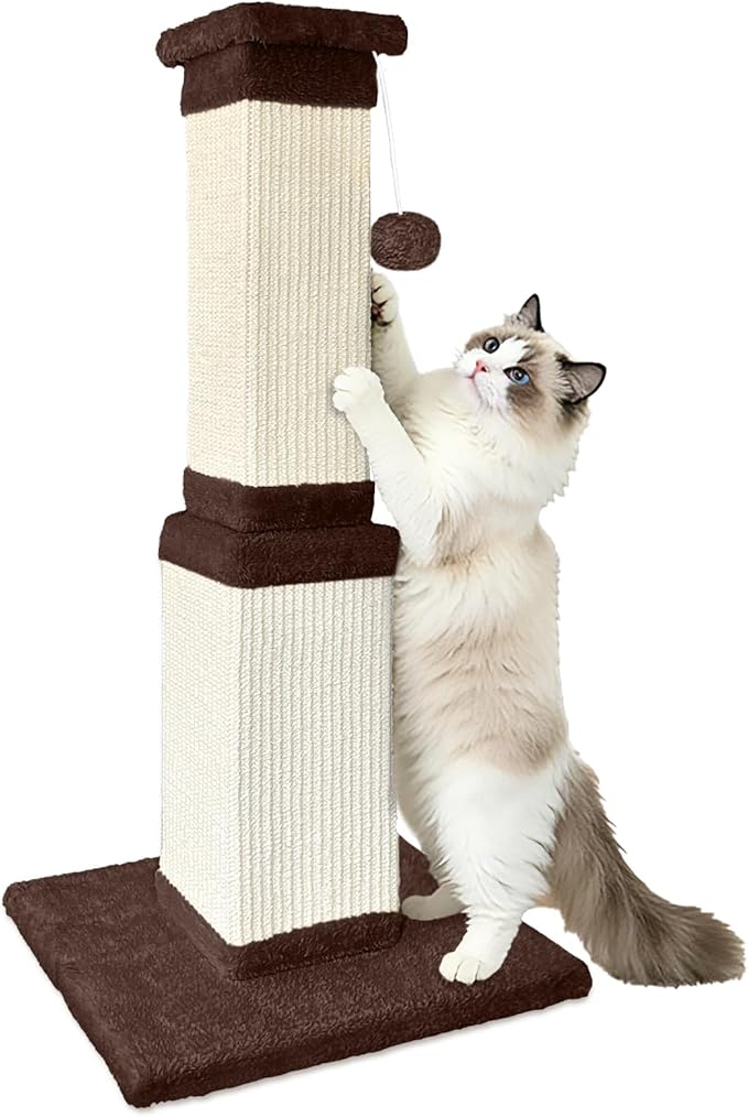 32 Tall Cat Scratching Post for Large Cats, Cat Scratcher for Indoor Cats Adults by AGYM