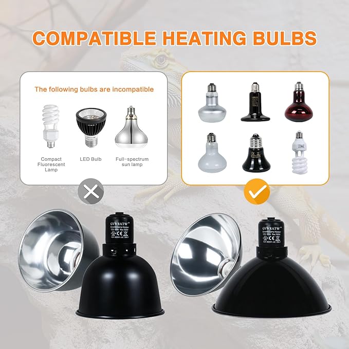 8.5-inch Standard Lamp Dome for Reptile Heating Lamps, Ceramic Heat Emitters - Image 5