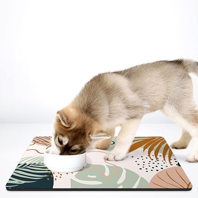 Rnivvi Dog Food Mat, Cute Anti-Slip Rubber Pet Feeding Rug Protect Floors - Image 7