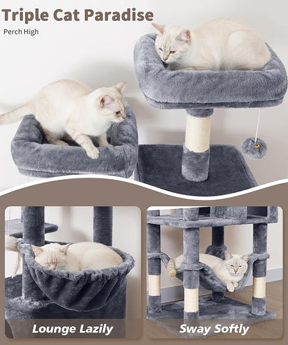 AMHANCIBLE 70 Inch Cat Tree for Large Cats, Tall Heavy Duty Kitty Playhouse - Image 3