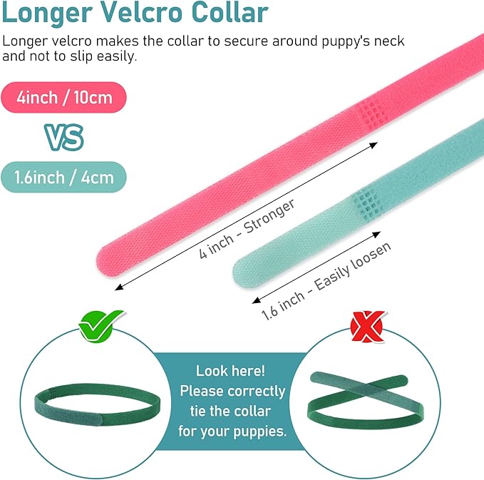 GAMUDA 20 Newborn Puppy Collars – Super Soft Double Velvet Whelping Puppy - Image 7