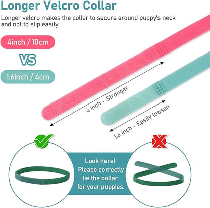 GAMUDA 20 Newborn Puppy Collars – Super Soft Double Velvet Whelping Puppy - Image 7