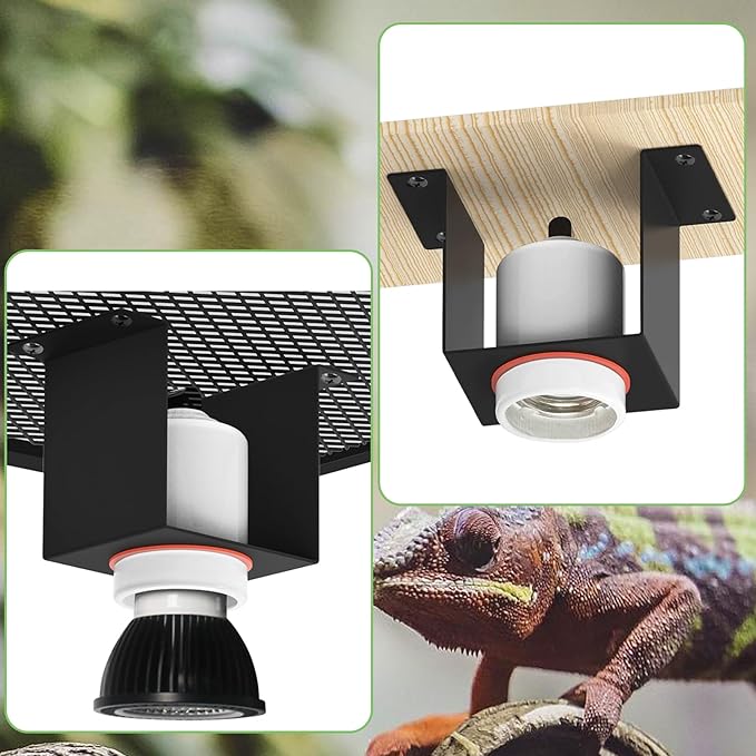kathson 2Pcs Reptile Heat Lamp Fixture Ceramic E26 Base Light Bulb Socket - Image 3