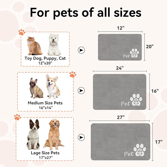 Dog Cat Feeding Mat-Absorbent Pet Bowl Mat - Image 5