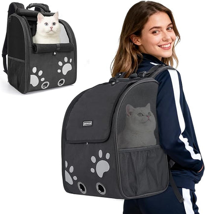 Cat Backpack Carrier with Comfort Handle, Ventilated Cat Backpack with by HOME