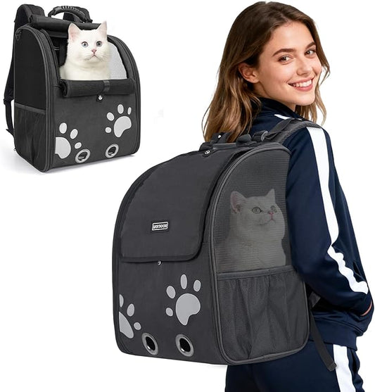 Cat Backpack Carrier with Comfort Handle, Ventilated Cat Backpack with by HOME