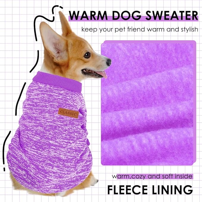 1 Pack Dog Sweaters for Small Dogs Girl Boy Winter Fleece Clothes Warm Soft Dog - Image 2