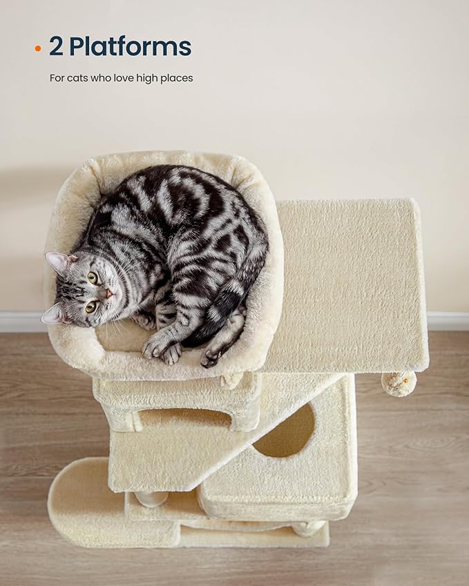 SONGMICS HOME Cat Tree for Indoor Cats, Hammock and Condo - Image 4