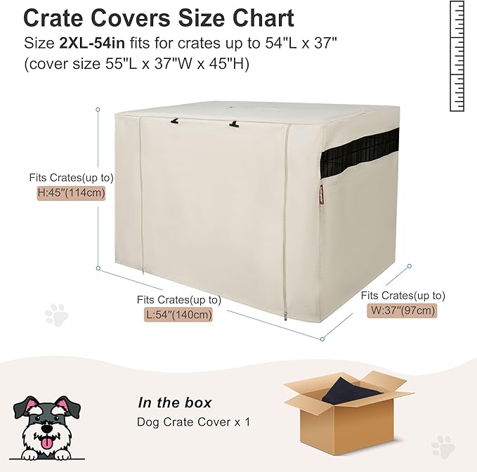 HiCaptain Dog Crate Cover 54.0" L x 37.0" W x 45.0" H - Image 6