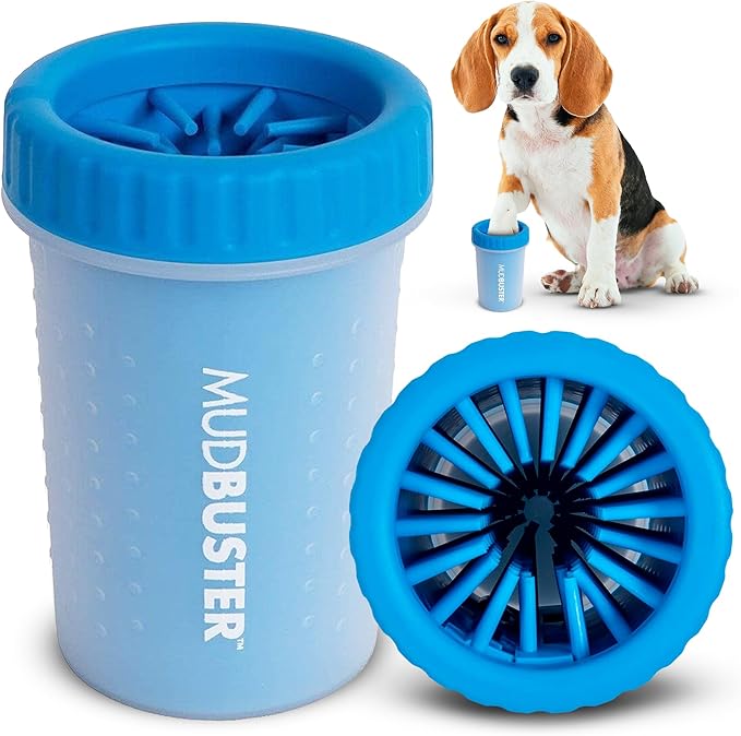 Dexas MudBuster Medium Dog Paw Cleaner, Pro Blue, Fits 1.5"-2.5" Wide Paws by Dexas