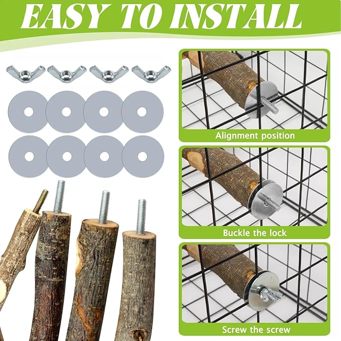 8 PCS Bird Perch Set for Cage - Image 5