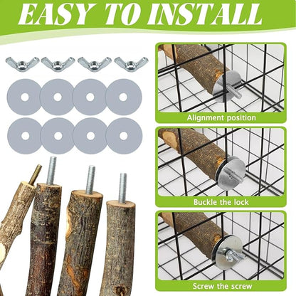 8 PCS Bird Perch Set for Cage - Image 5