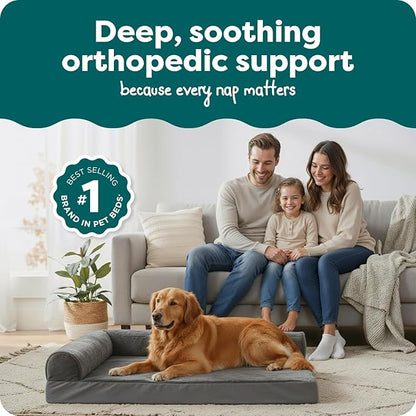 FurHaven Orthopedic Dog Bed for Large Dogs, L-Shaped Chaise Mattress - Image 2