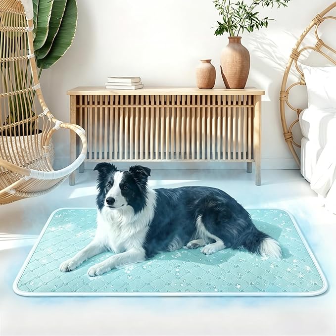 Cooling Mat for Dogs, Thin Breathable Blanket, Anti-Slip Bottom, Portable for by Yungaspy
