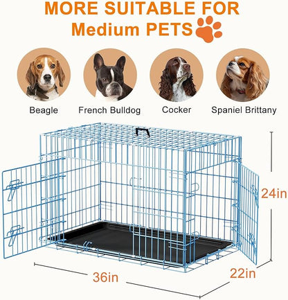 FDW Dog Crate 36inch Dog Cage Foldable Metal Kennel - Image 7